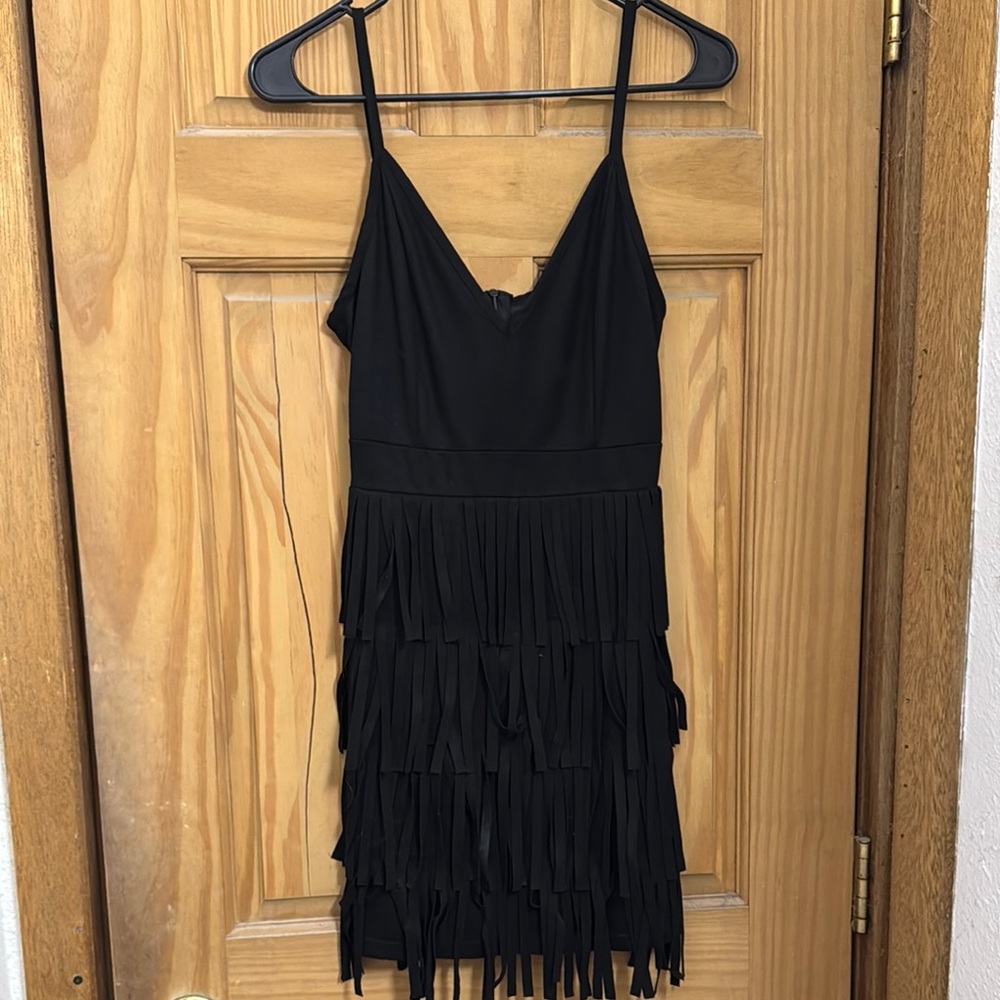 Black Fringe Dress